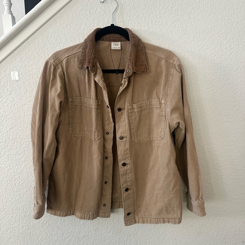 Zara Tan Lightweight Shirt Jacket - Boys 13-14
